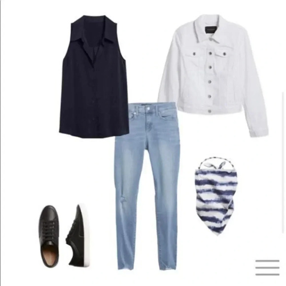 Banana Republic factory White denim jacket - Picture 3 of 9